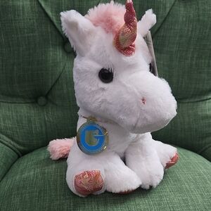 White and Pink Unicorn Plush Toy